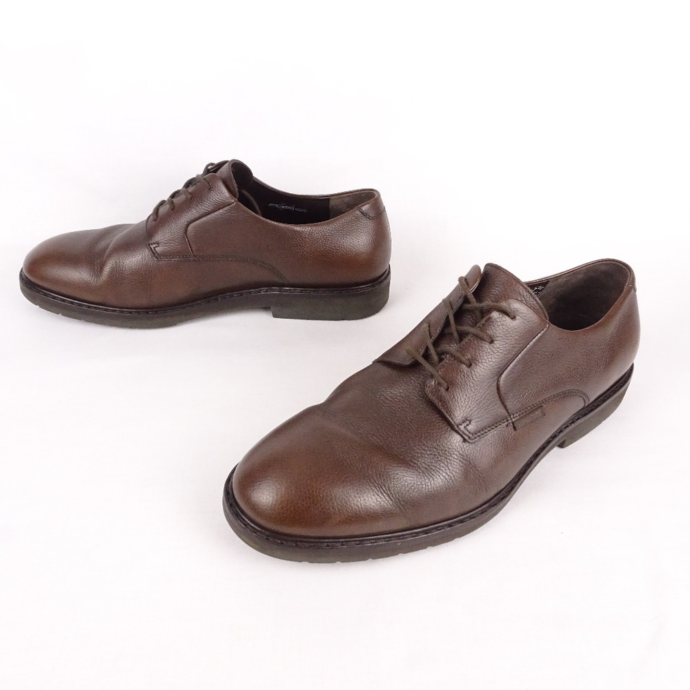 Mephisto Plain Toe Derby Leather Shoes Brown 11